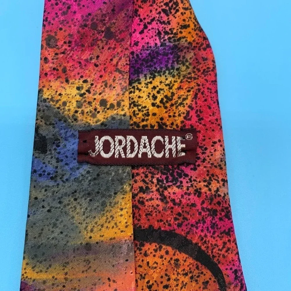 Vintage Jordache Abstract Watercolors Retro Men's Classic Neck Tie